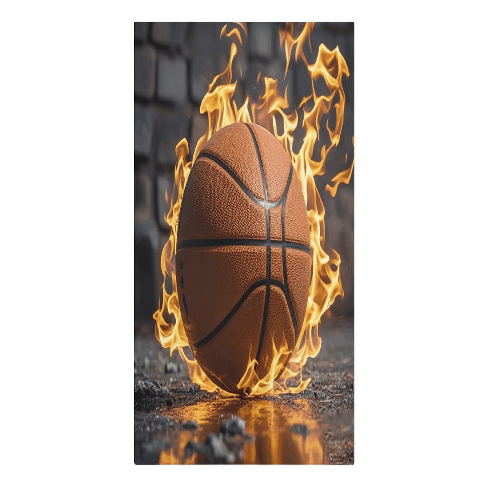 VstaDank Basketball in Fire Beach Towel Vacation Essentials Sand Free Soft Quick Dry Swim Towels 61"x30" Modern Extra Large Towels Lightweight Microfiber Beach Towel for Swimming Pool