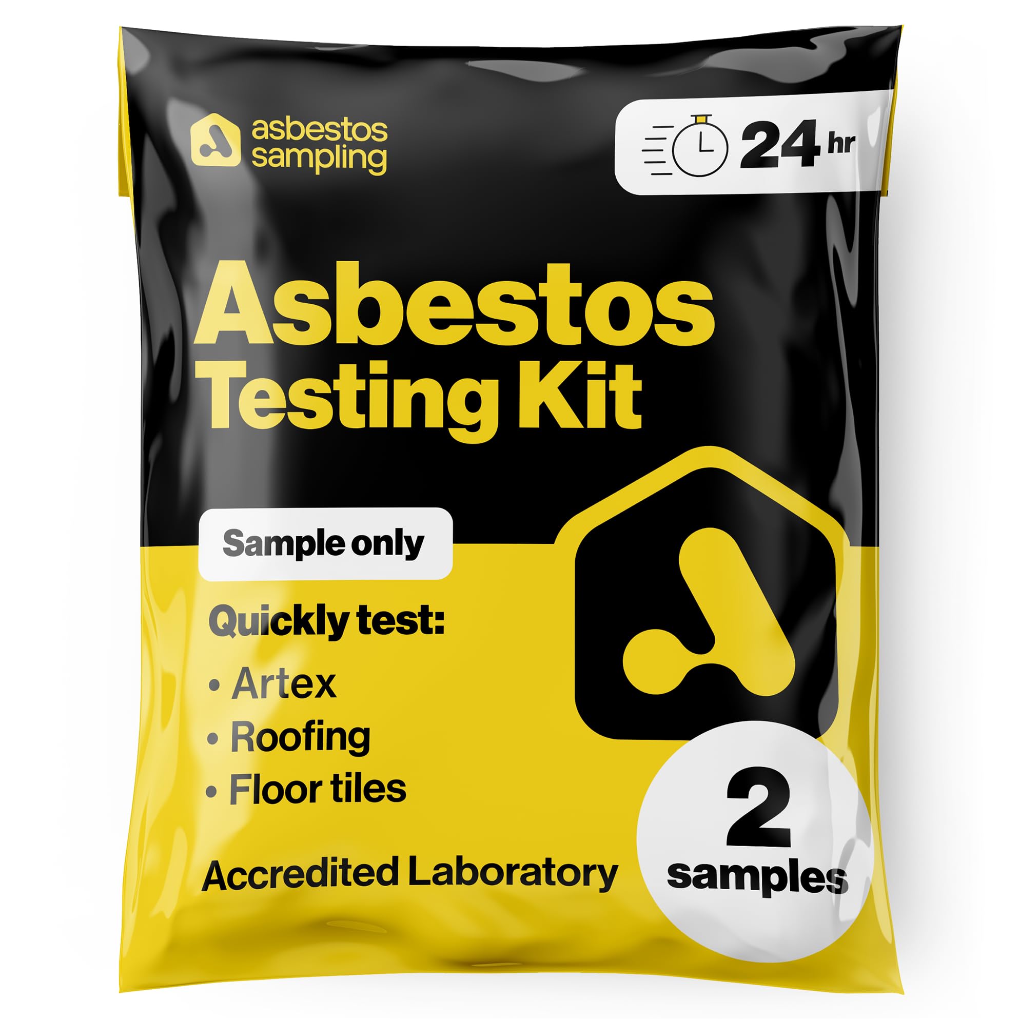 Kit de muestra de amianto (2 muestras) incluye tarifa de prueba de laboratorio de 24 horas, instrucciones, envío de devolución