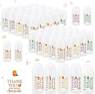 50 Pcs Valentines Day Mini Lip Balm Gifts Bulk Thank You Gifts Mini Lip Balm Pack Moisturizer Assorted Flavors Care Products for Teacher Baby Shower Coworkers Friend