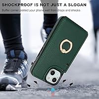 Vista 7 de Folosu Funda Cartera Compatible con iPhone 14 con Soporte para Tarjetas, Rotación de 360°, Soporte de Anillo de Dedo con Función Atril, Bloqueo