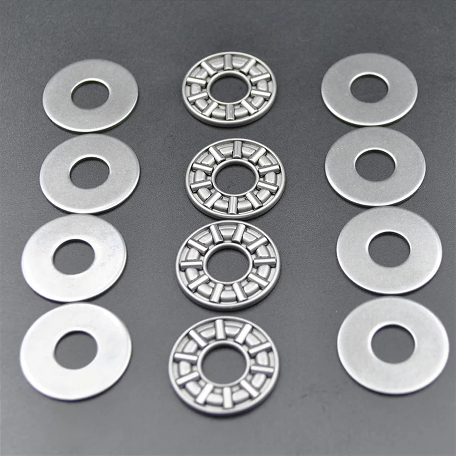 Rodamientos de agujas de empuje plano AXK0821 +2AS 0821 8x21x4 mm Rodamiento de rodillos de empuje axial con arandelas (100 piezas)