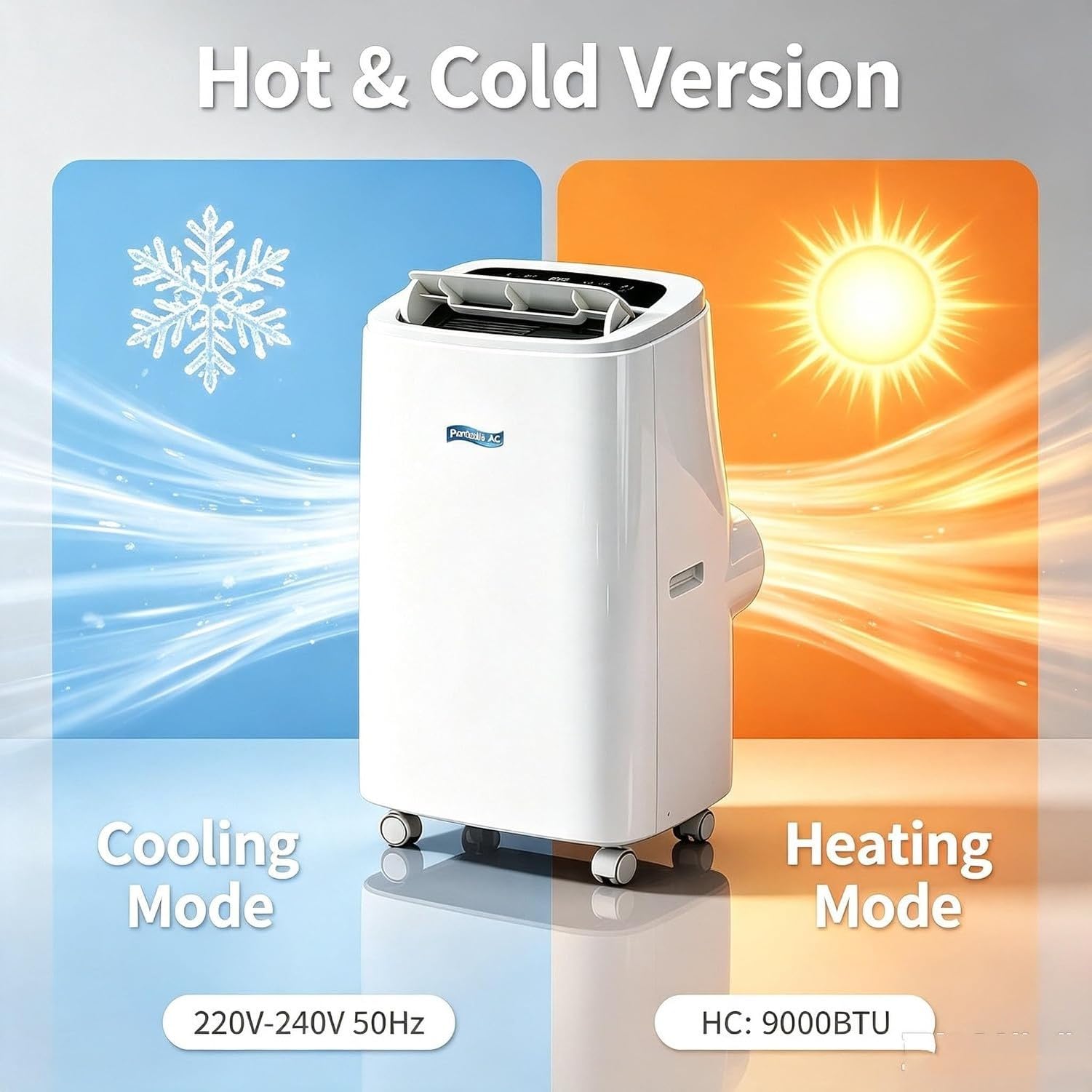 Aire Acondicionado Portátil 14000 BTU Frío y Calor 2 en 1, Enfriador y Calefactor Móvil sin Instalación con Ruedas, Equipo de Climatización para Salón,, B+Hot & Cold 14000 BTU, B+Hot & Cold 14000 BTU