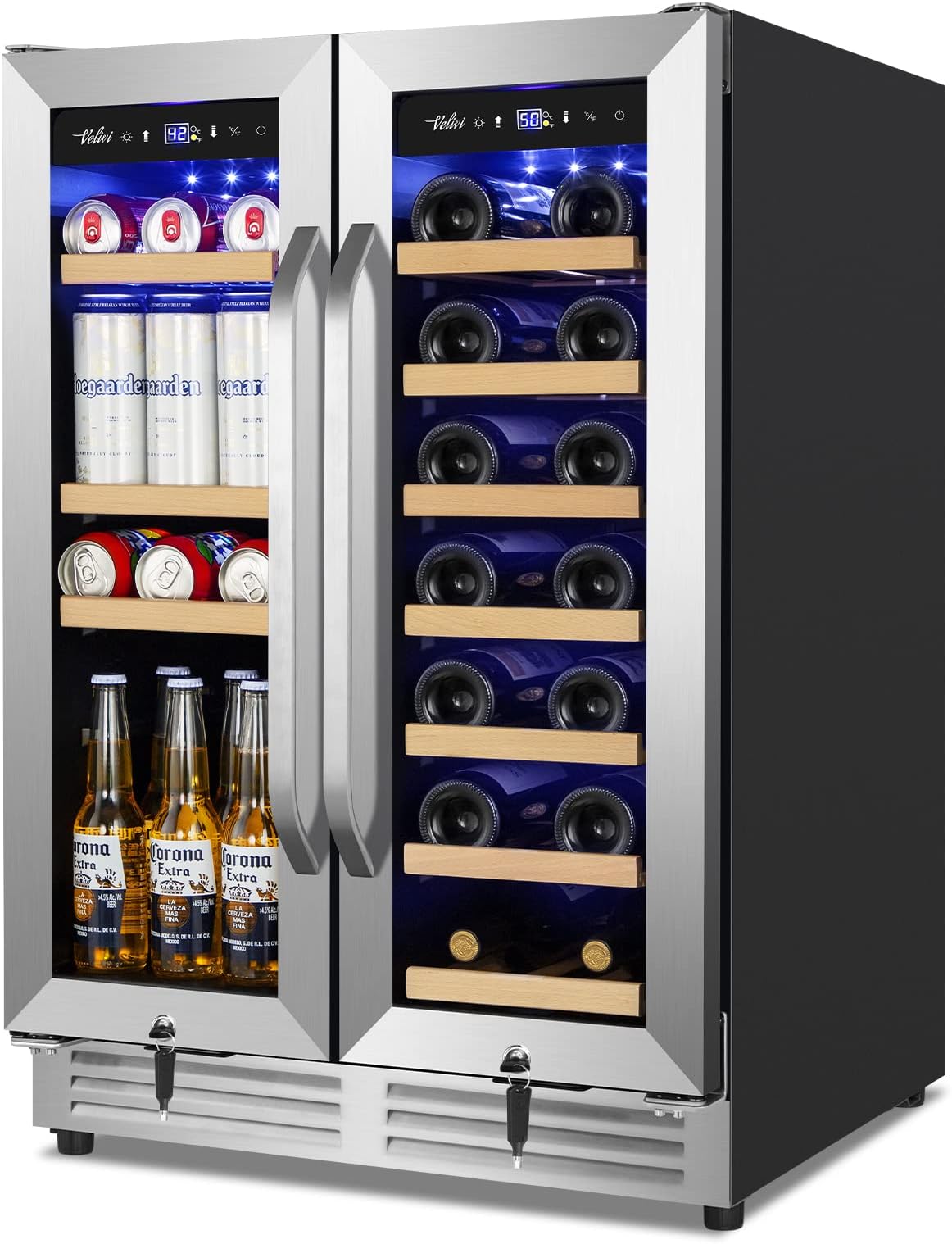 Amazon.com: Tylza Wine and Beverage Refrigerator 24 Inch Dual Zone ...