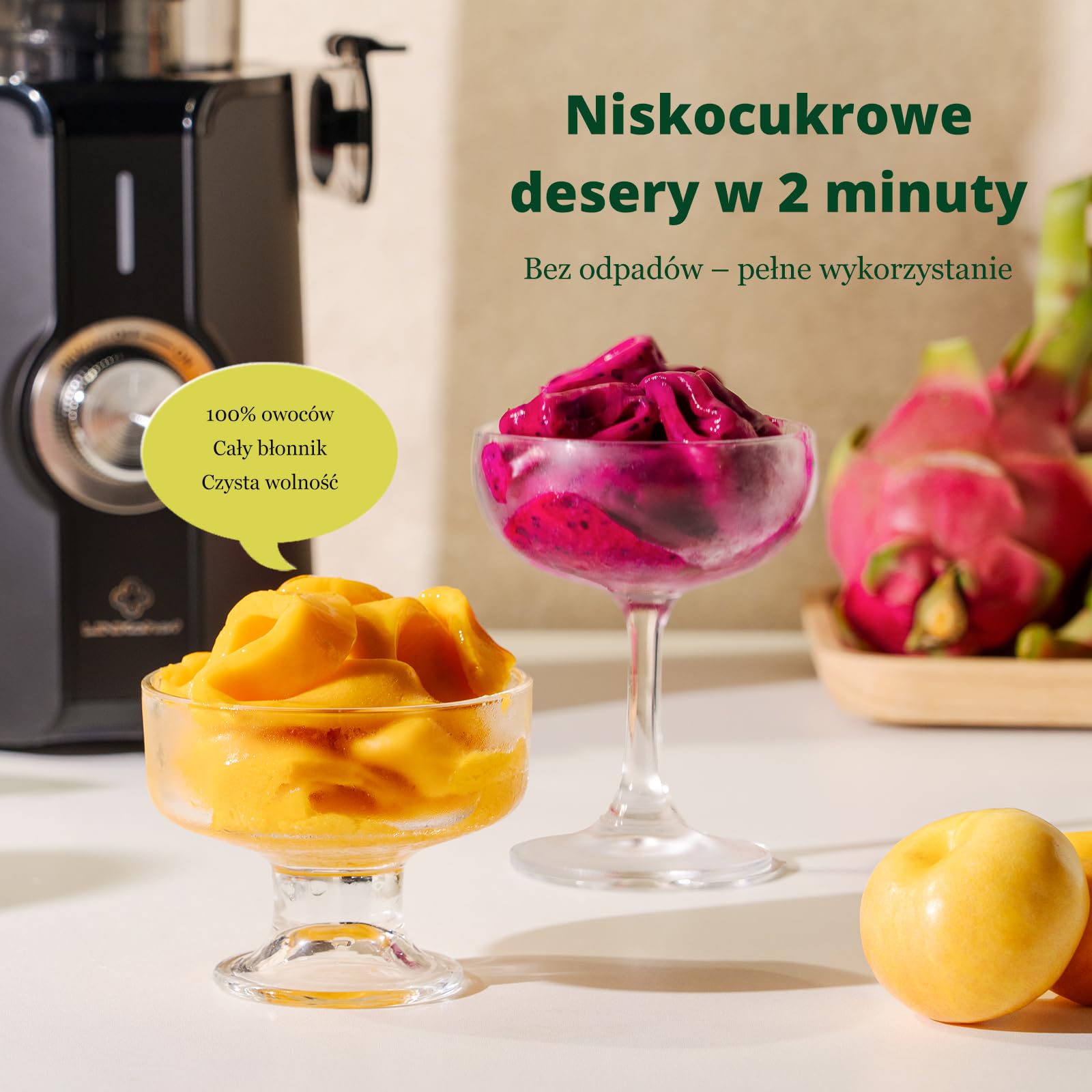 LINKChef Wyciskarka Wolnoobrotowa do Soków, Otwór 115mm na Całe Owoce i Warzywa, 200W Wyciskarka Wolnoobrotowa z Automatycznym Krojeniem, Bez BPA, Łatwe Czyszczenie i Montaż, Lekka, Czarny