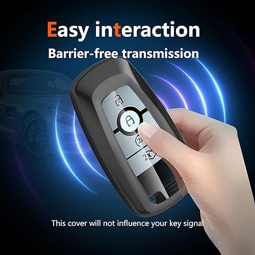 Miniatura 3 de Funda para llavero Ford con llavero de cuero, funda de TPU suave compatible con Ford Bronco Escape Expedition Explorer F150 F250 F350 F450 F550