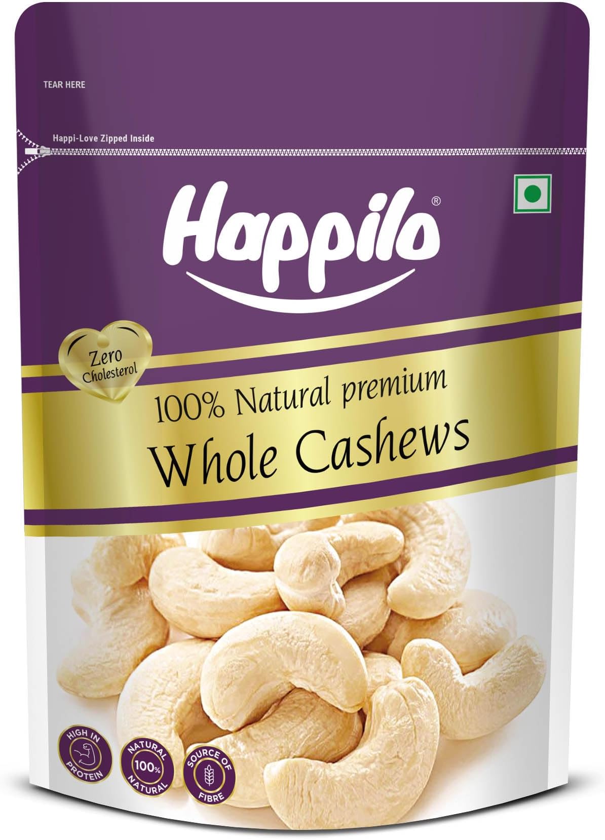 - Happilo Premium Natural Whole Cashews 500g Value Pack | Dry Fruits, Kaju, Healthy Snacks | Unsalted Cashew Nuts | Crunchy, Nutritious & Delicious Nuts | Rich in Protein, Magnesium & Phosphorus