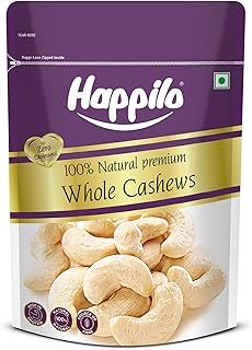 Happilo Premium Natural Whole Cashews 500g Value Pack | Dry Fruits, Kaju, Healthy Snacks | Unsalted Cashew Nuts | Crunchy, Nutritious & Delicious Nuts | Rich in Protein, Magnesium & Phosphorus Price in India