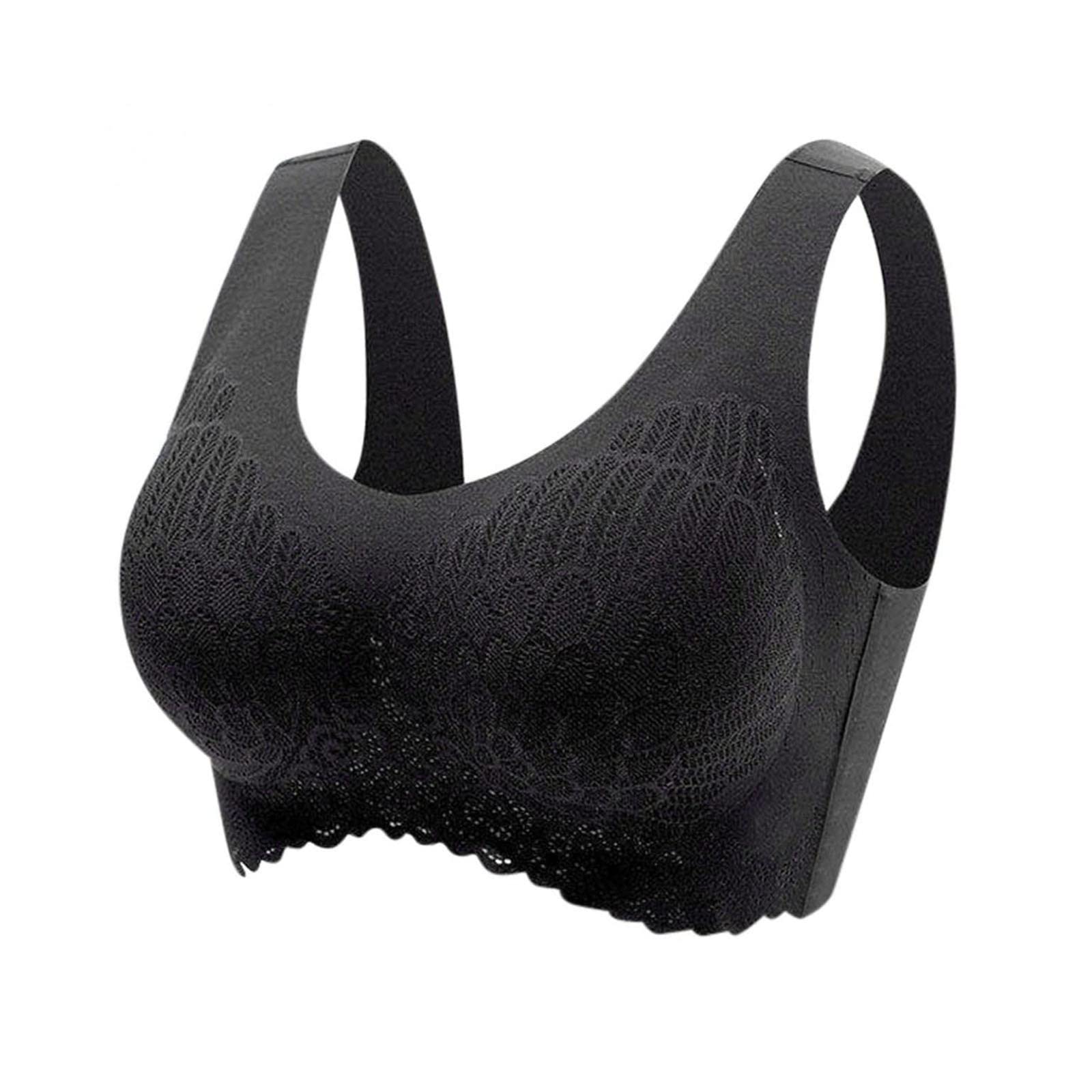 Womens Lace Trim Bralettes Wireless Full Coverage Push up Bra Seamless Smoothing Beauty Back Sport Bras Crop Top