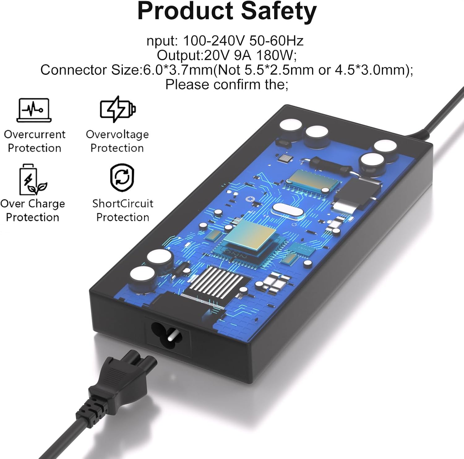 180W Charger Compatible with ASUS TUF F15 F17 A17 A15 FX506 FX505 FX706 FA706 FA506 ROG Zephyrus G15 G14 GA502 GA401 ROG Strix G GL504GM G713IH G531 G731 GL531 Laptop