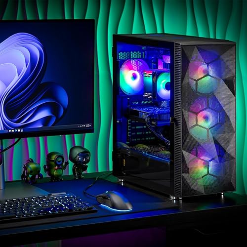 Vista 24 de Skytech Gaming Nebula Gaming PC Desktop – Intel Core i5 13400F 2.5 GHz, NVIDIA RTX 3050, 1TB NVME SSD, 16GB DDR4 RAM 3200, 600W Gold PSU, 11AC