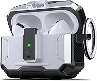 Vista 9 de DASFOND Armor - Funda rígida para auriculares Airpods Pro, grado militar, protección completa, a prueba de golpes, soporte de carga inalámbrica