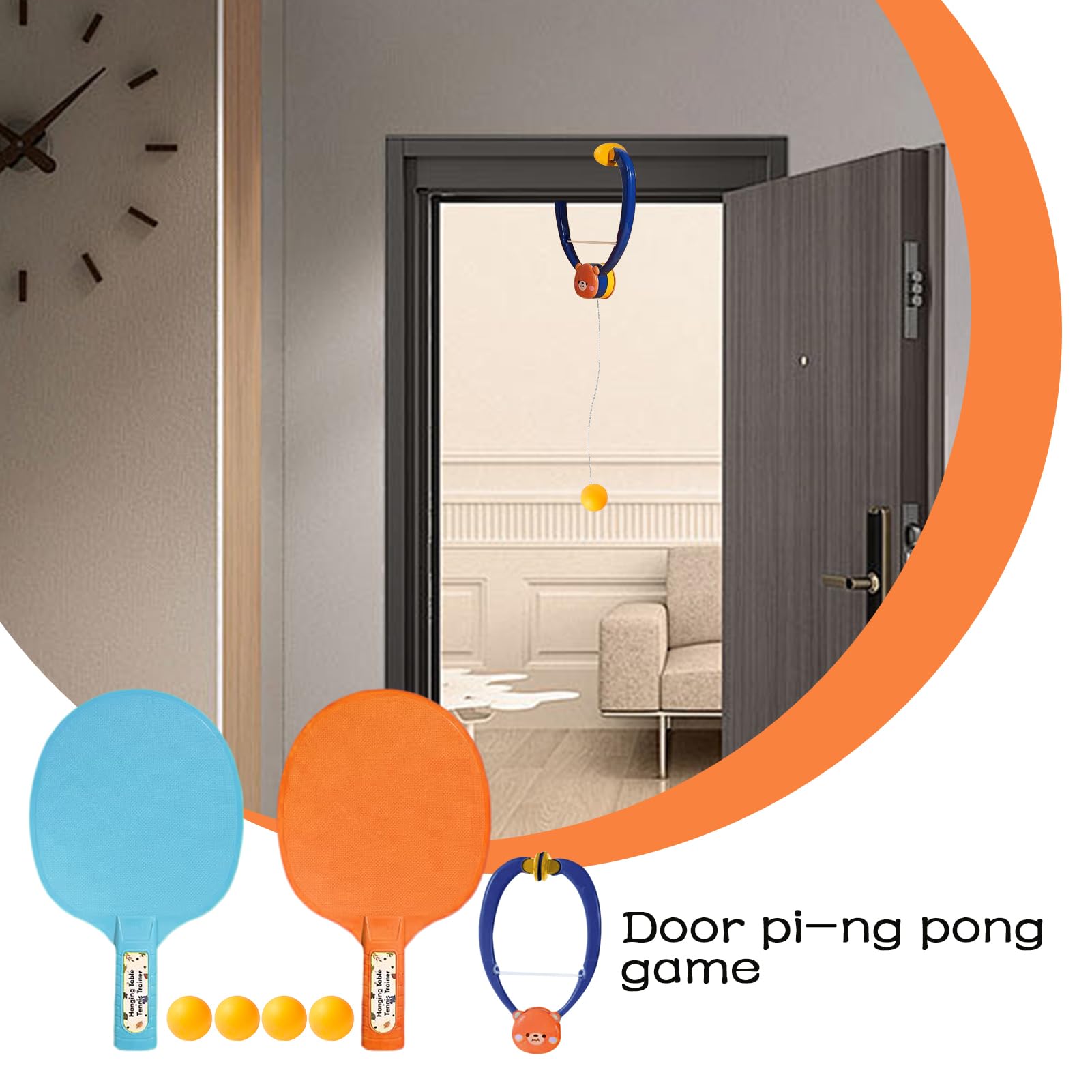 Giochi di pini per apertura della porta - Set da allenamento da ping pong sospeso per interni, sistema di gioco da tavolo per interni strumenti di pratica | Giochi per porte per bambine ragazze