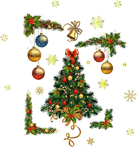 Decoraciones de Halloween, calcomanías de pared para ventana de Navidad, copos de nieve, Papá Noel, decoración del hogar, regalos de Papá Noel,