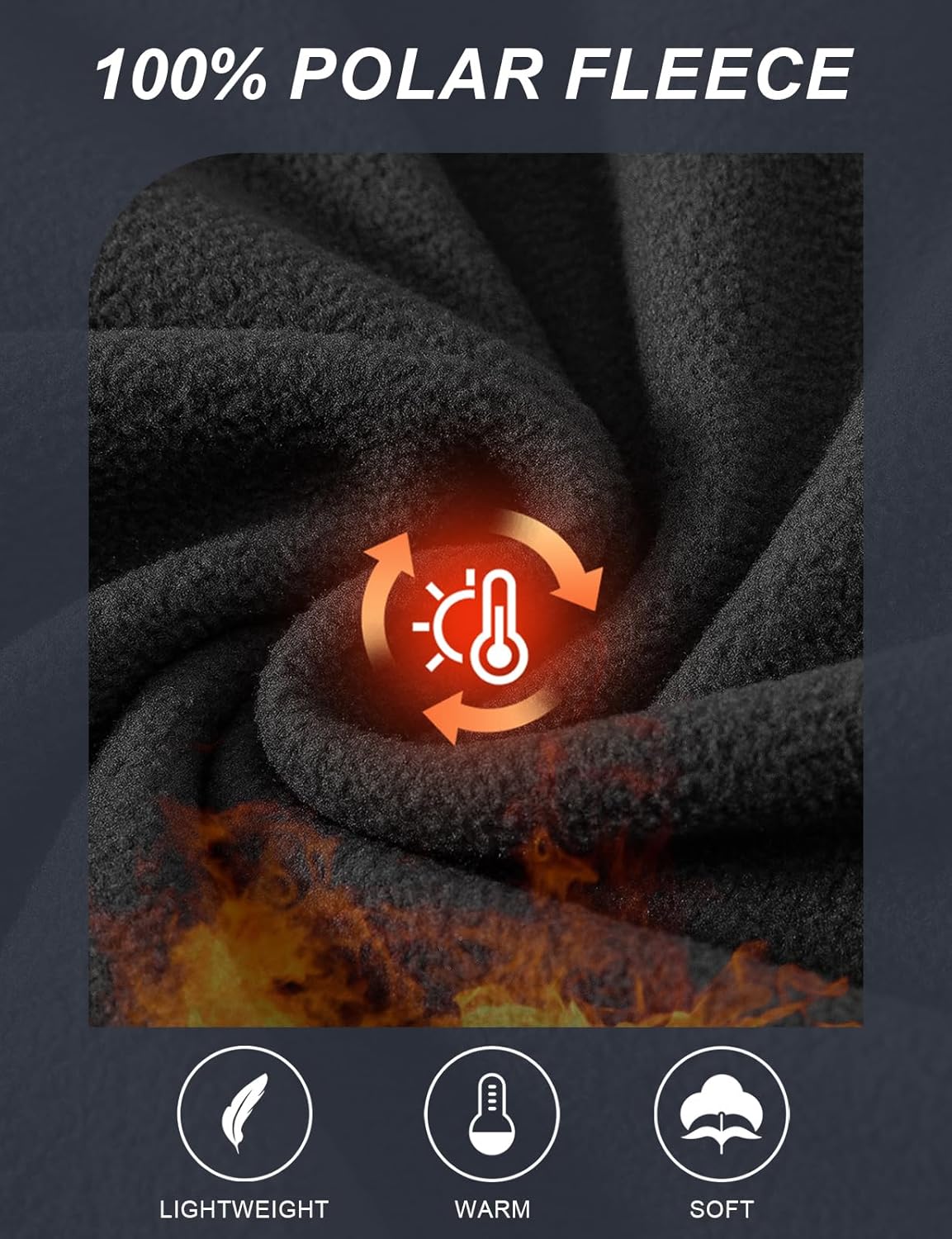 TBMPOY Men's Fleece Jackets Lightweight Full-Zip Fall Jacket Warm Winter Coats Outdoor Hiking with Pockets - Image 5