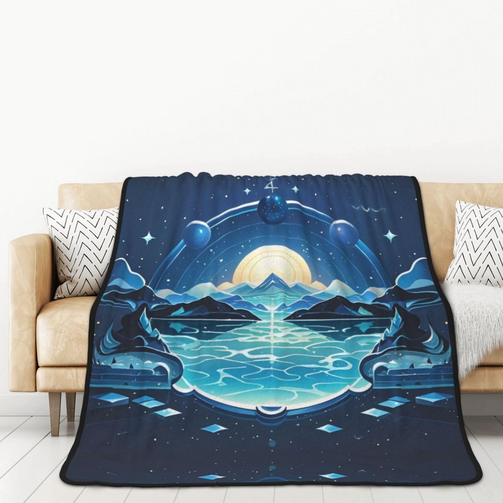 Couverture lestée pour adultes Celestial Shores en flanelle haut de gamme double épaisseur 152x203
