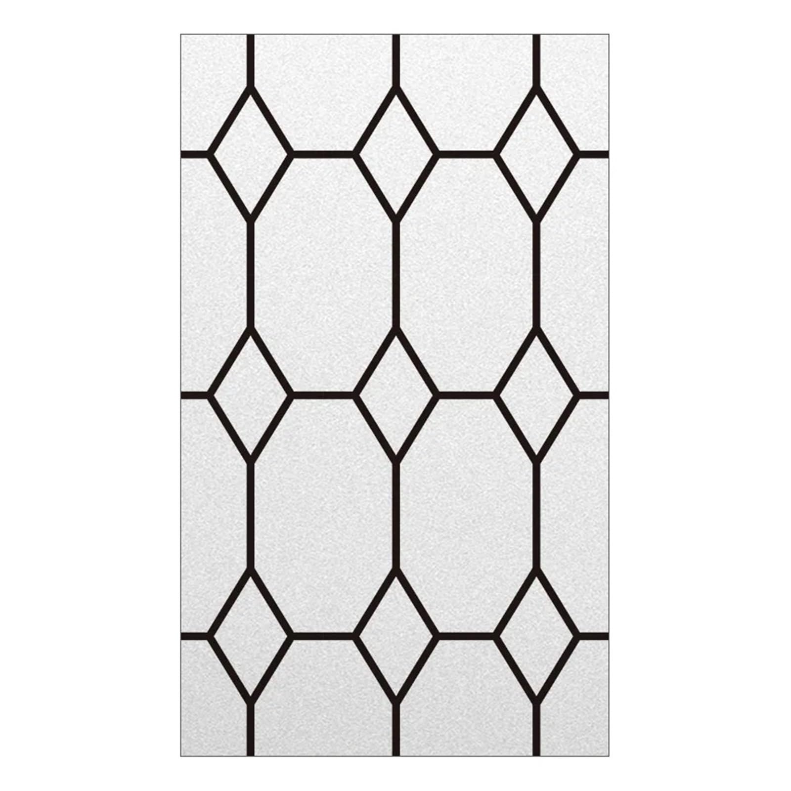 Window Film Simple Electrostatic Frosted Window Film Geometric Lines Window Tint Window Film Static Cling(CH-229-D,30x100cm)