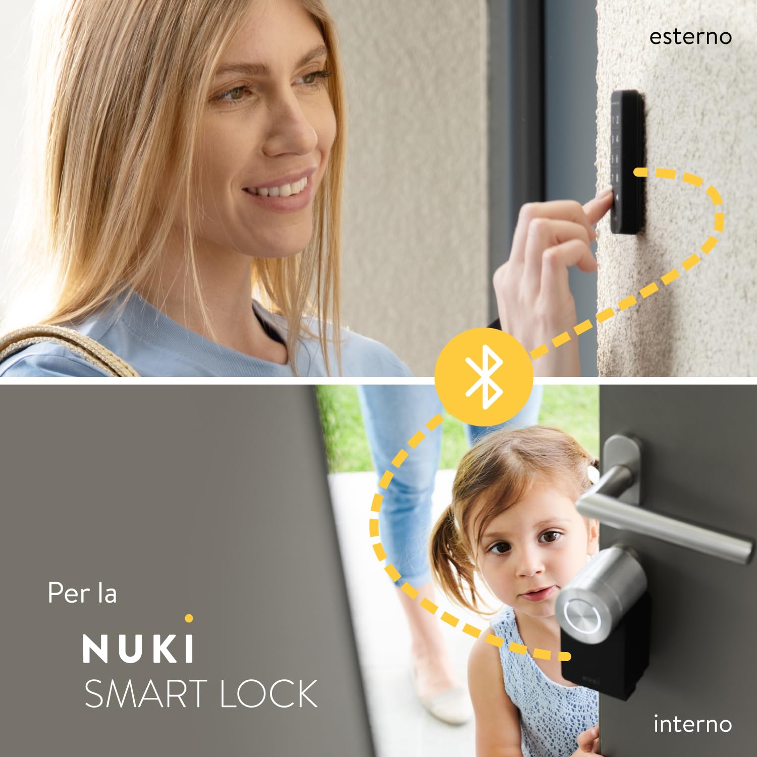 NUKI Keypad Serratura A Codice Accesso, Bluetooth, Apriporta Automatico, Serratura Elettronica, Accessorio Smart Per La NUKI Smart Lock, Accesso Tramite Codice, Serratura Smart, NUKI Smart Home