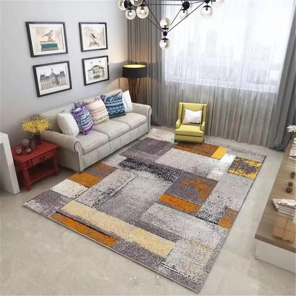 Tapis fille gris 50x80cm facile à nettoyer avec motifs géométriques scandinaves