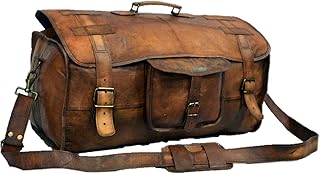 Urban Dezire Leather Duffel Travel Gym Overnight Weekend Leather Bag Sports Cabin
