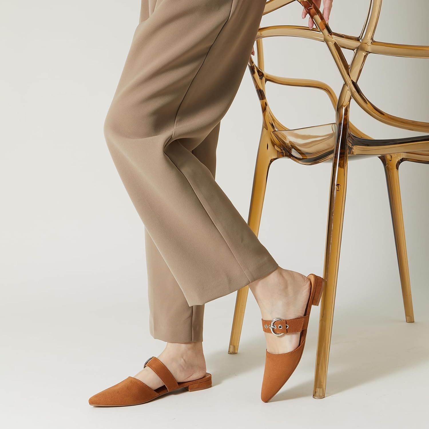 Rekayla Mules for Women Adjustable Strap Pointed Toe Backless Loafer Shoes… - Image 7