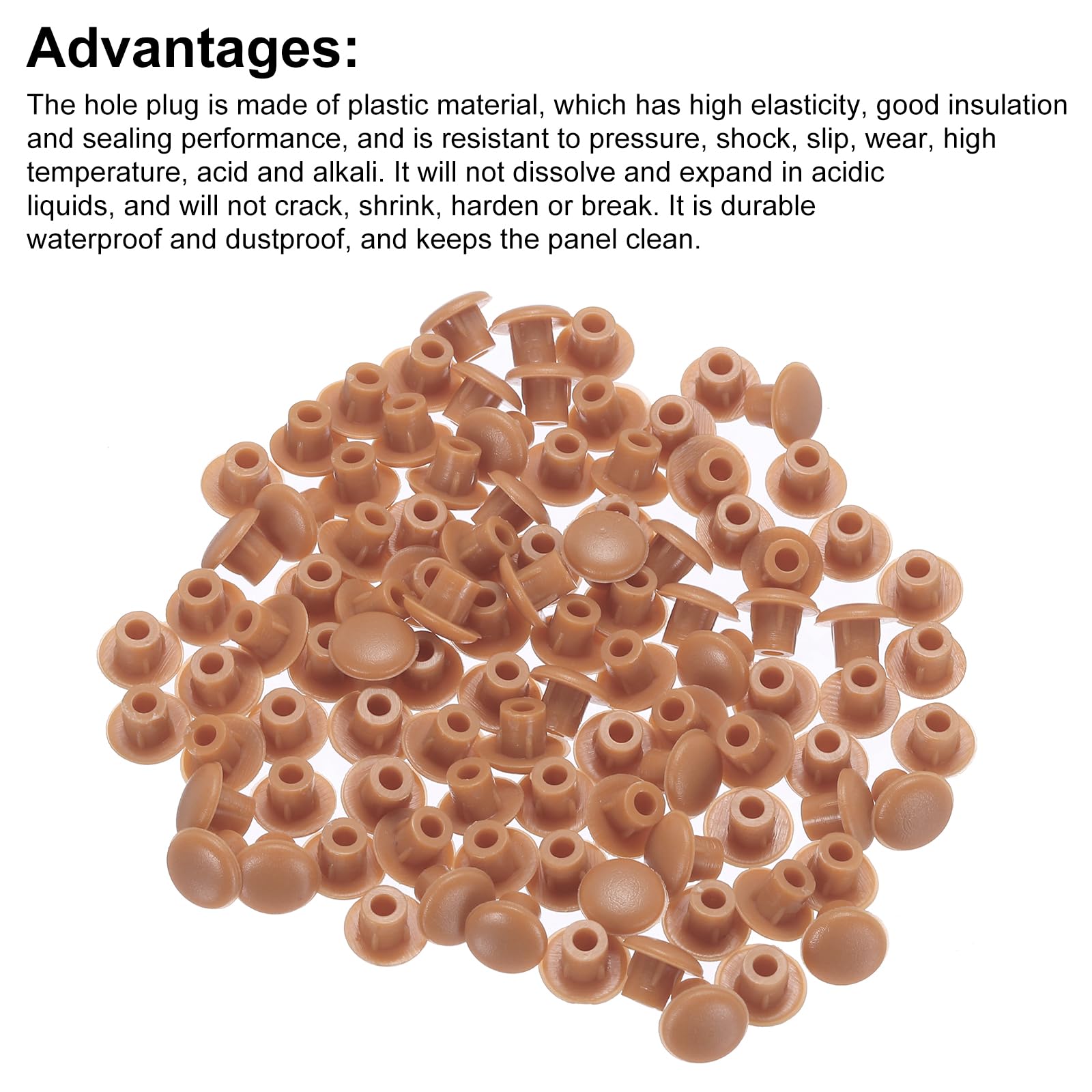 QUARKZMAN 100pz Tappi per Fori in Plastica, 5mm (3/16 Pollici) Coperture a Vite Rosse Opache Tappi a Scatto a Pulsante Rotondo per Ripiani per Armadietti Libreria Targhe Mobili