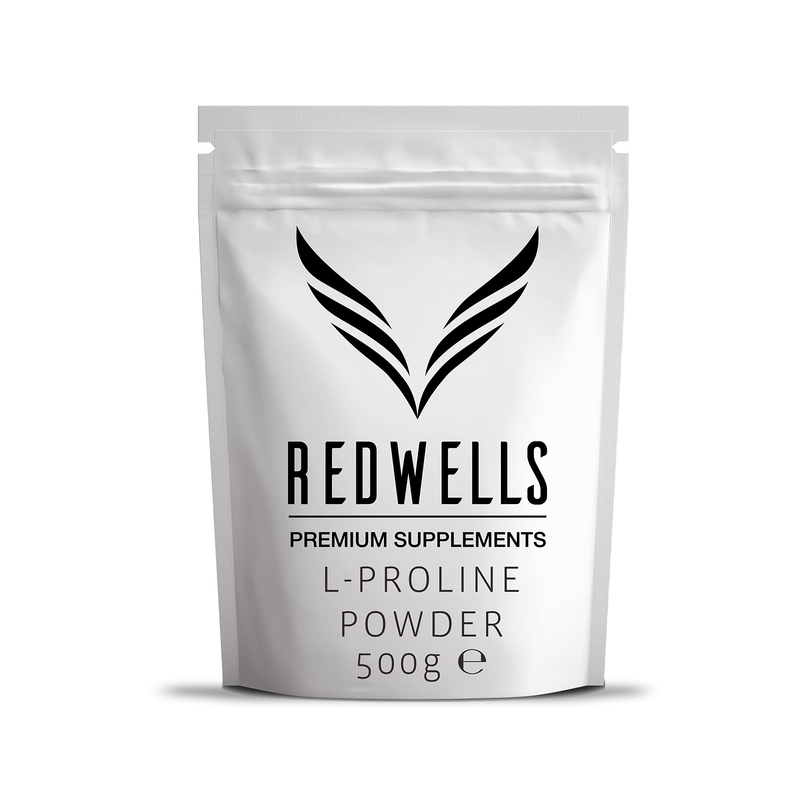 L-Proline Powder REDWELLS Collagen Production No Additives GMO Free - 500g Pack