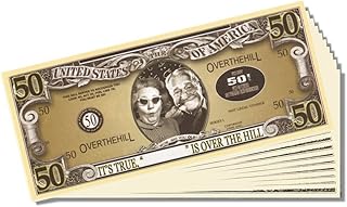 Over the Hill (50 Years Old) Million Dollar Bill - 10 Count with Bonus Clear Protector & Christopher Columbus Bill