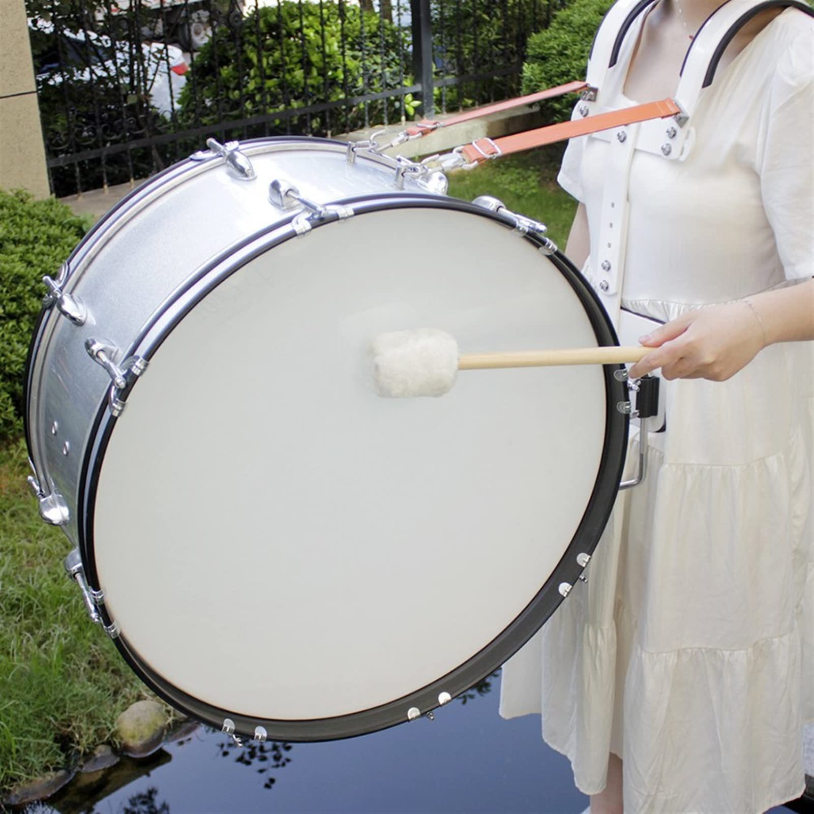 Dorosłych Pałki perkusyjne Białe Bęben Bębnowy Mallet Akcesoria Instrumentów Muzycznych Z Drewnianym Uchwytem