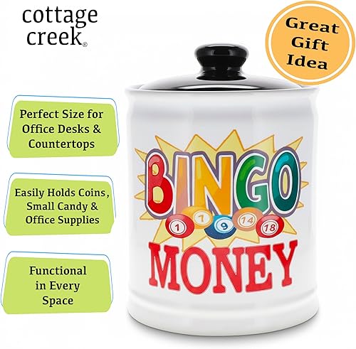 Miniatura 2 de Cottage Creek Bingo Money Piggy Bank, Bingo Game Candy Jar, Bingo Gifts Grandma