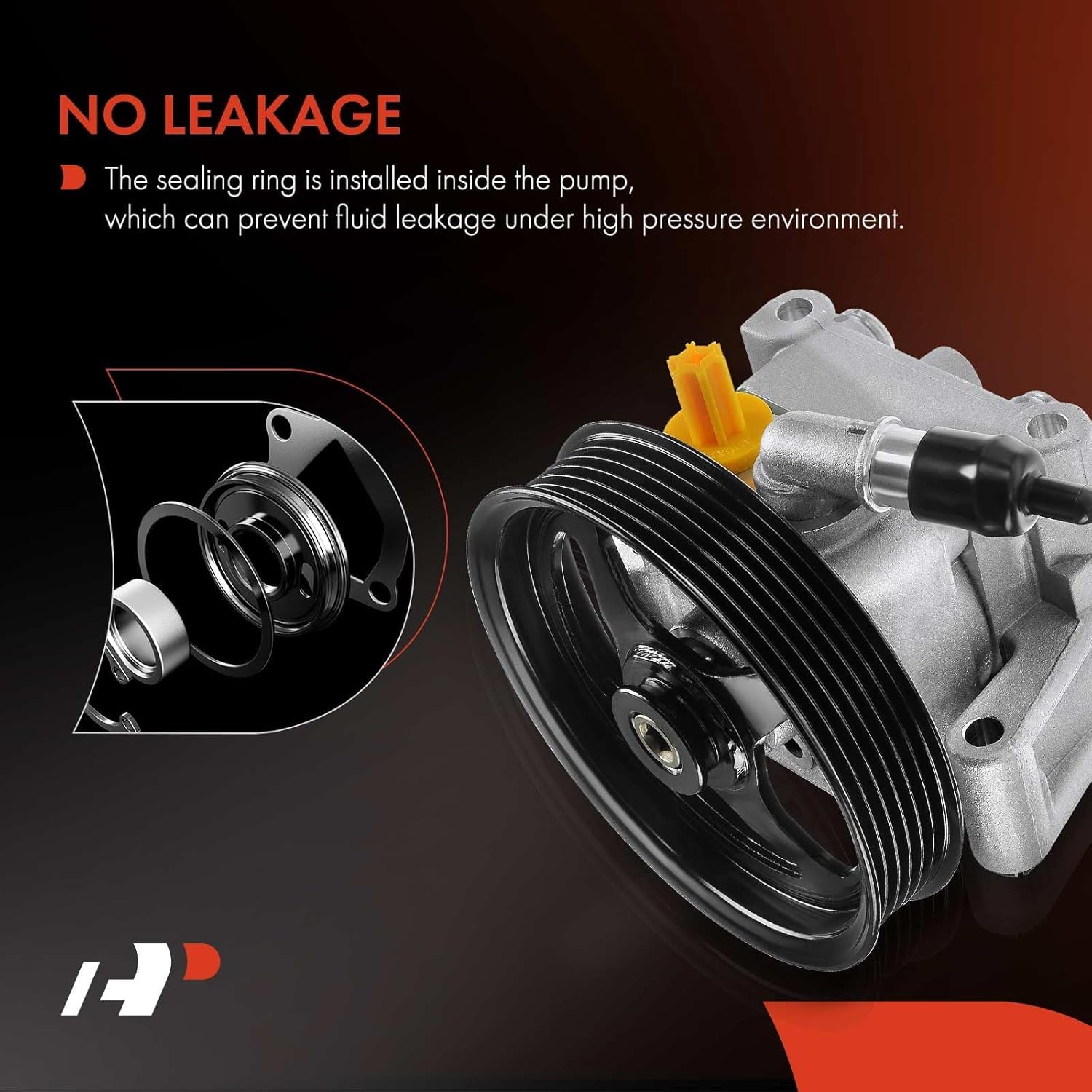 A-Premium Power Steering Pump, with Pulley, Compatible with Jaguar XF 2013 2014 2015, L4 2.0L, Replace # CH523A696BA