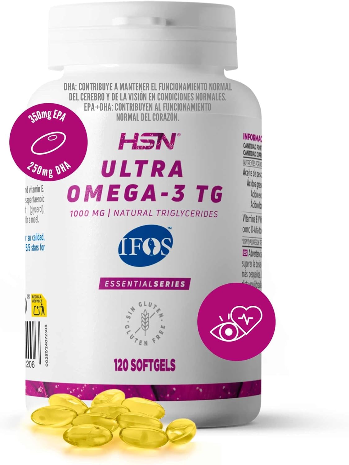 HSN Ultra Omega 3 IFOS 5 Estrellas | 120 Perlas | 350mg de EPA + 250mg ...