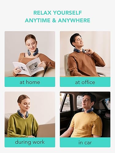 Miniatura 7 de SKG Masajeador de cuello plegable para aliviar el dolor, vibración de tejido profundo, masajeador de viaje inalámbrico, masajeador de cuello 9D