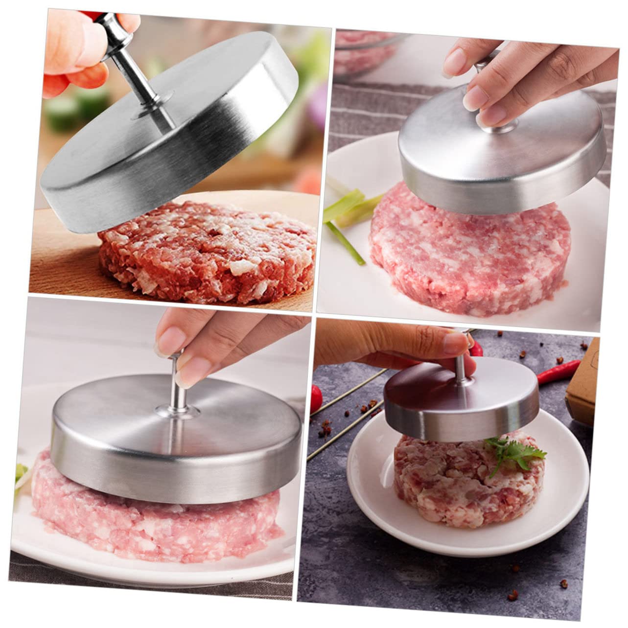 Toyvian 2 Pezzi per Hamburger Inossidabile Stampo per Patty Professionale Facile da Usare e per e BBQ