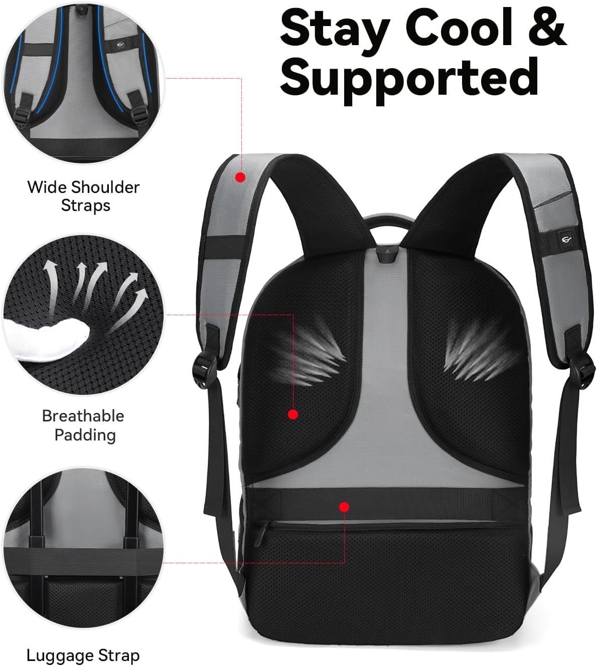 CROSSGEAR Large Travel Backpack Anti-Theft Laptop Bag with Password Lock Water Resistant Bookbag Airline Approved Business Work Computer Bag with USB Charging Port Fit 17.3 Inch Laptops for Men Women