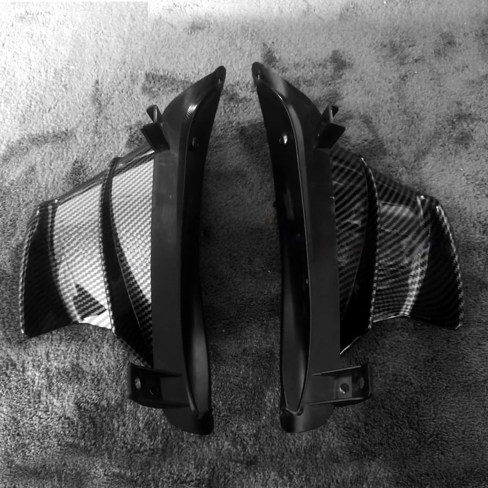 Aerodinamica per Moto Per CBR650R CB650R 2019-2023 Kit spoiler anteriore | Winglet Aerodinamico venti Laterale Pinna Spoiler ABS Carenatura Anteriore Protezione Ala Copertura(Black)