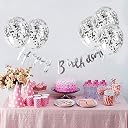 AMFIN® Happy Birthday Banner/Confetti Balloons for Decoration/Confetti Party Supplies/Silver Decoration Party Balloons/Combo Decoartion for Birthday gallery image