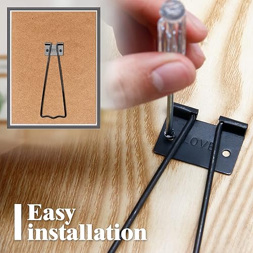 Miniatura 6 de 10 piezas de caballete trasero, marco de fotos de hierro de 4.39 pulgadas con tornillos y destornillador (negro)