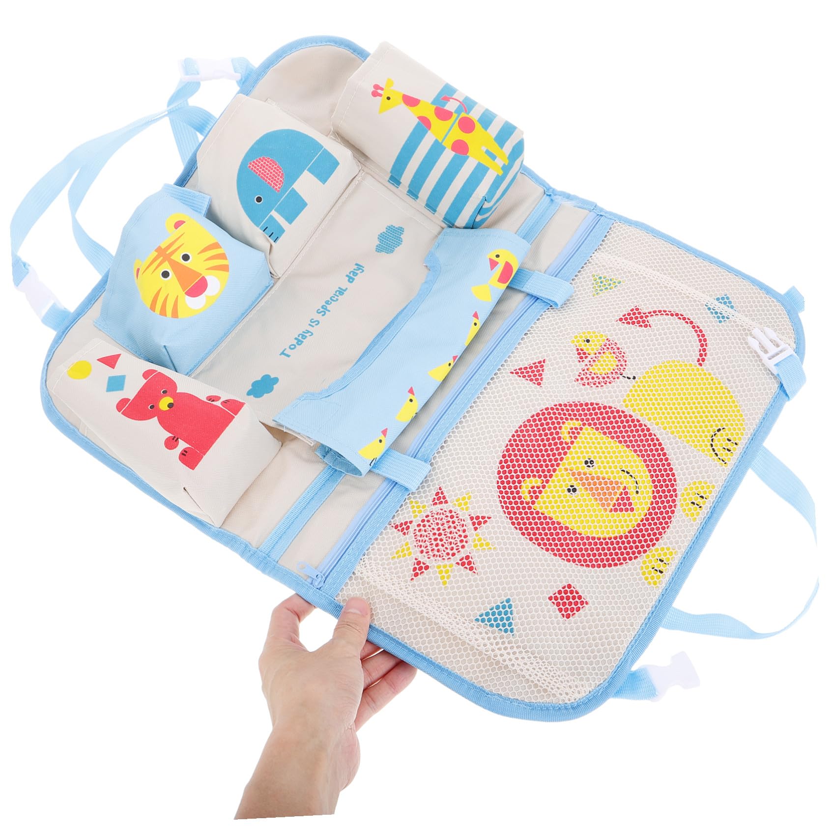 Bolsillo Trasero de Coche Organizador de Asiento con Bolsillos Portabotellas y Almacenamiento para Juguetes para Viajes Familia