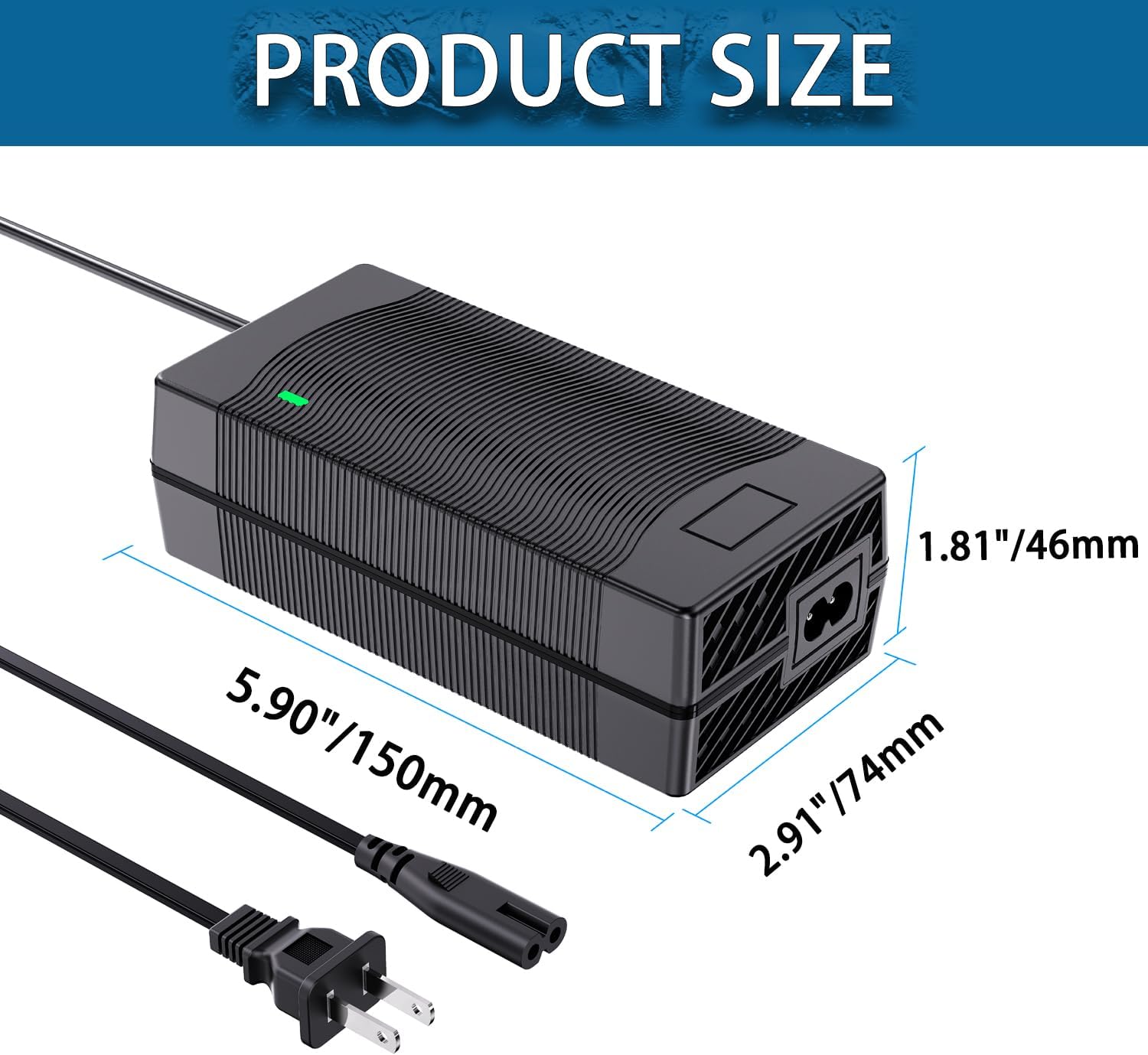 QDD 29.2V 5A LiFePO4 Battery Charger Trickle Charger, Battery Maintainer, with Cooling Fan for 8S 24V 25.6V LiFePO4 Battery Pack