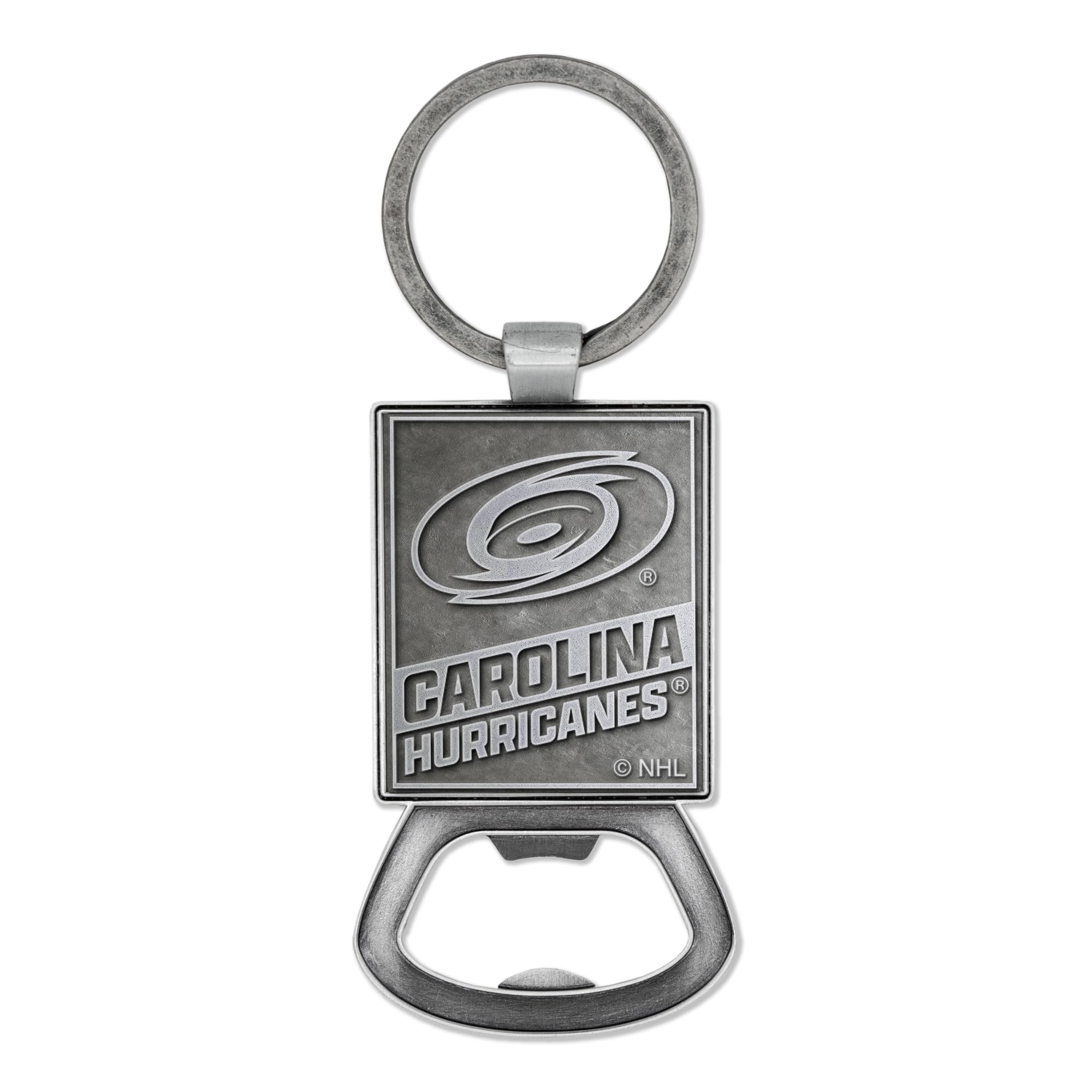 Rico Industries NHL Hockey Carolina Hurricanes Pewter Style Bottle Opener Keychain