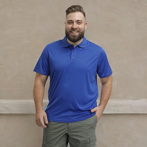 Miniatura 7 de Corna Camisas polo de golf para hombre, manga corta, secado rápido, absorben la humedad, para correr, atléticas, grandes y altas