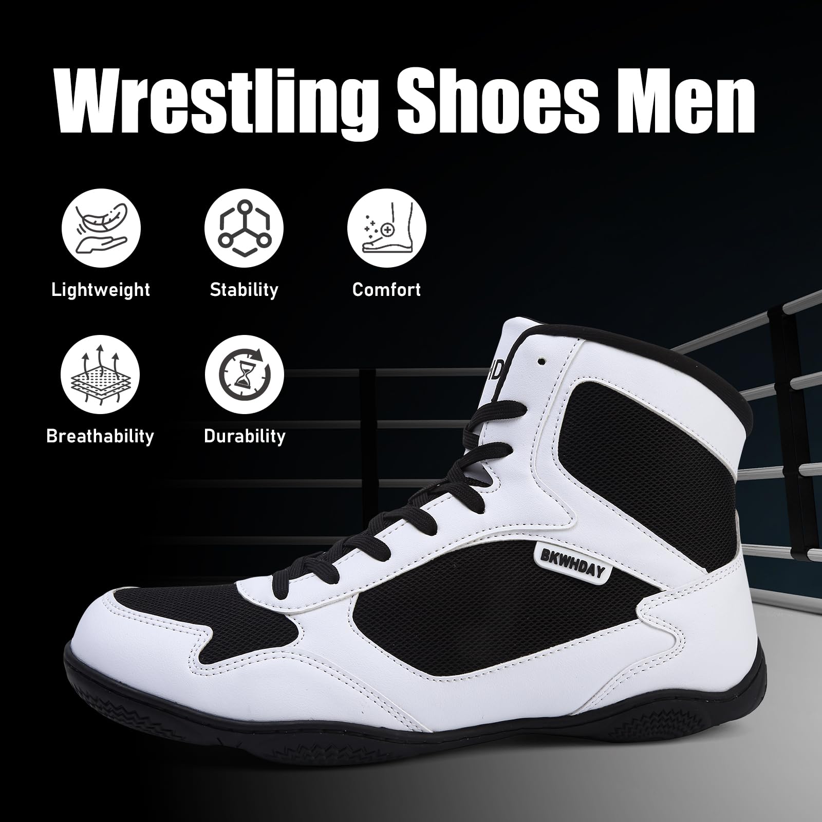 Bravover Scarpe da wrestling High Top Pro Wrestling & Boxe, per uomo e donna