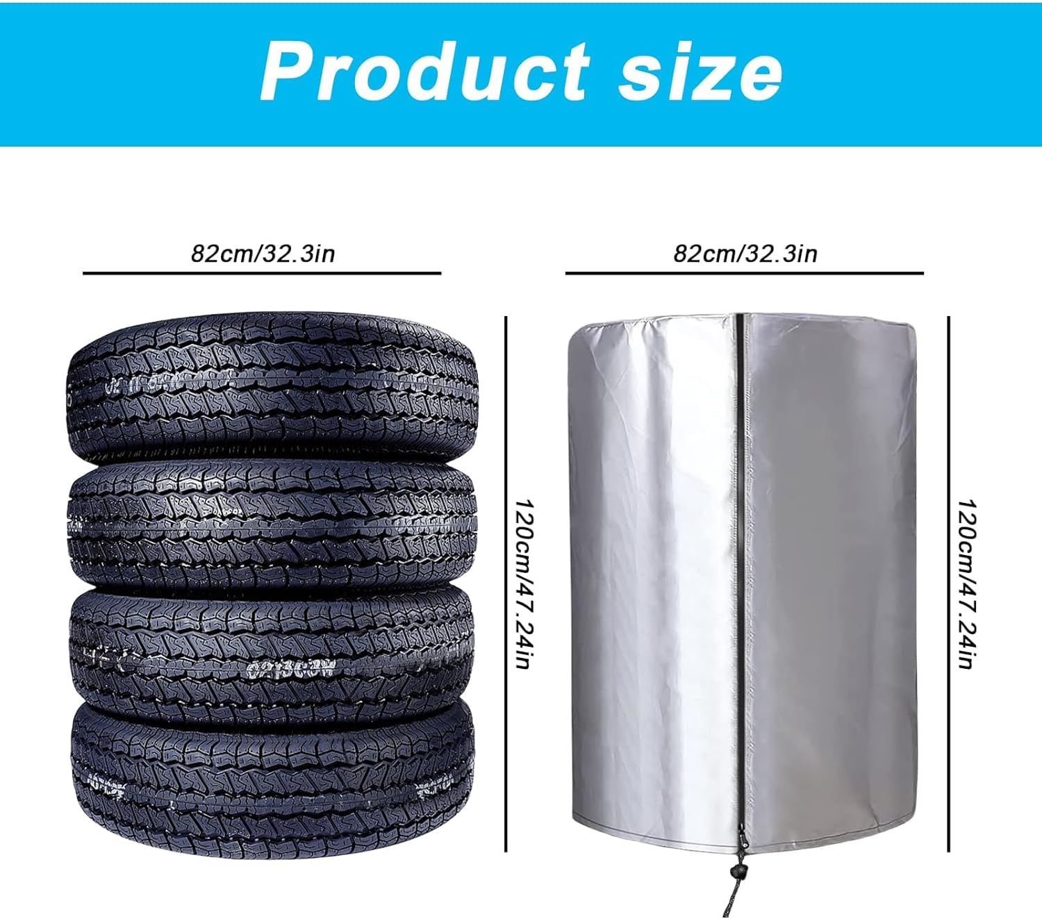 Sacchi Impermeabili Per Pneumatici Auto - 4 Pezzi In Tessuto Oxford 210D Per Ruote 16-21 Pollici - Foto 2