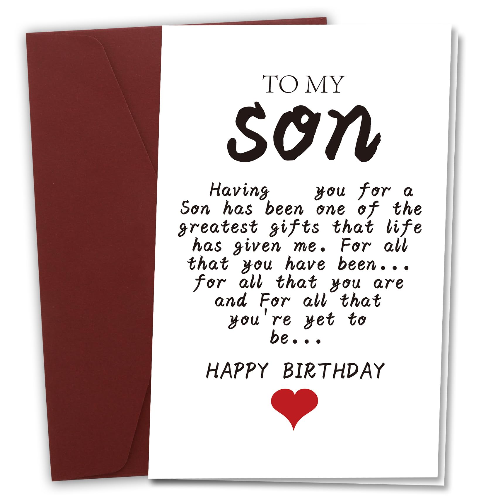 Fenreen Son Birthday Card for Sons Adult - Happy Birthday Gift Card for Son Funny Birthdays Cards for Sons Gifts from Mom Dad Parents