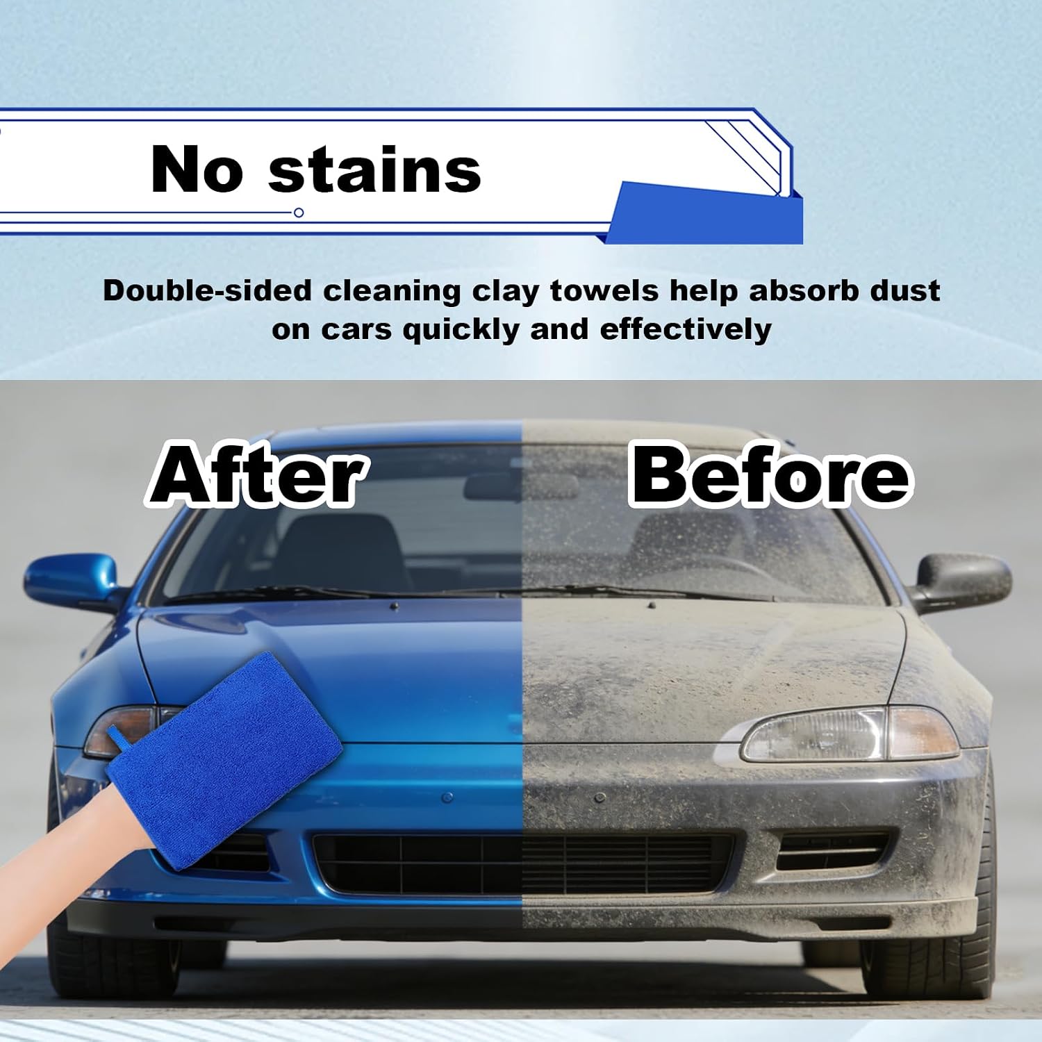 2Pcs Clay Mitt Auto Detailing, Microfiber Clay Bar for Car Detailing, Fine Grade Microfiber Car Clay Bar Mitt
