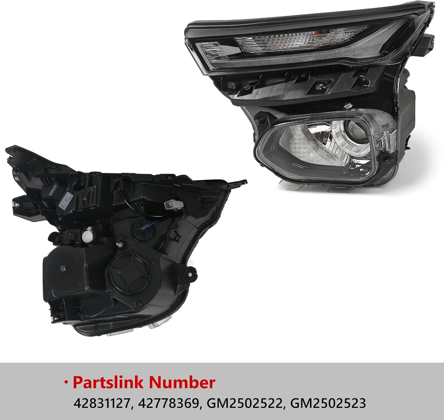 Huray Left Headlight Assembly Fit for Chevy Trailblazer 2021-2023 LH LED Low Beam w/DRL Projector Headlamp Head Light Replacement for GM2502522 Driver Side