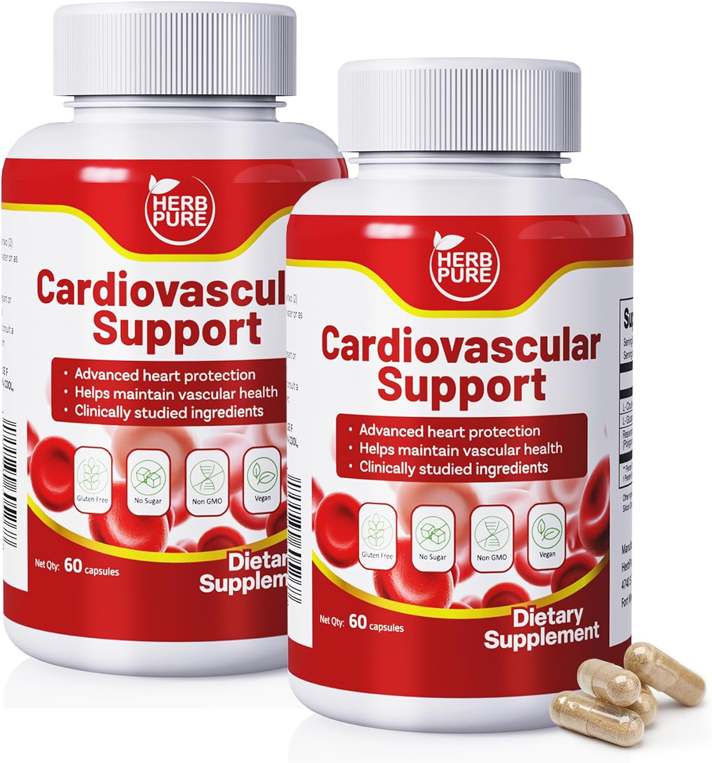 Cardiovascular Support,L-Citrulline 800mg enhances Nitric Oxide and Blood Pressure Support, Resveratrol & Glutathione Fight Oxidative Stress for Heart Health (120 Capsules, 2 Packs)