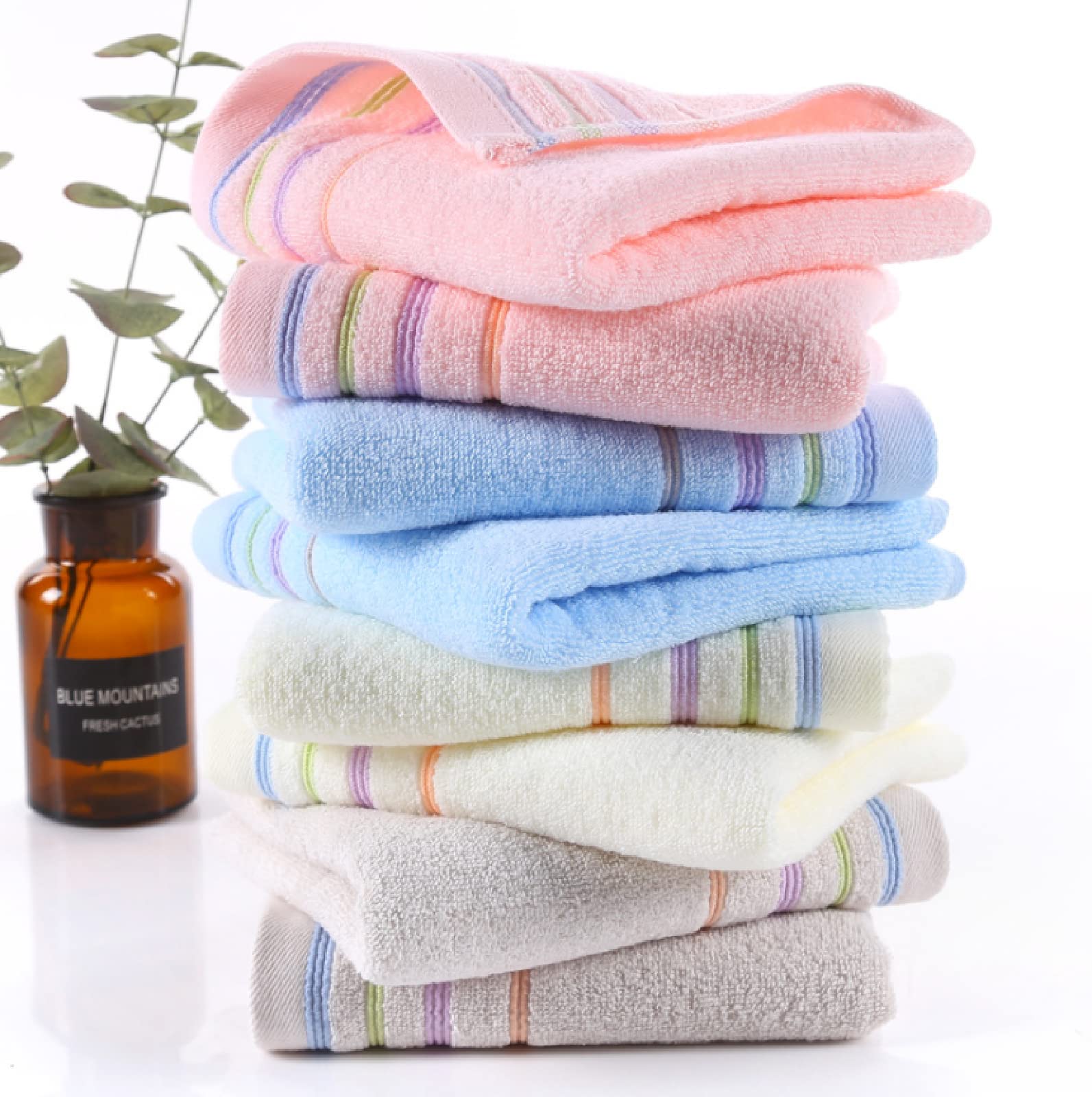 Asciugamani da 6 pezzi in 100% cotone, asciugamani assorbenti per il viso per l'uso quotidiano a casa,Grigio A,34 x 74 cm,Lusso asciugamano da bagno Cotone biologico,Ultramorbidi e Super Asciugam