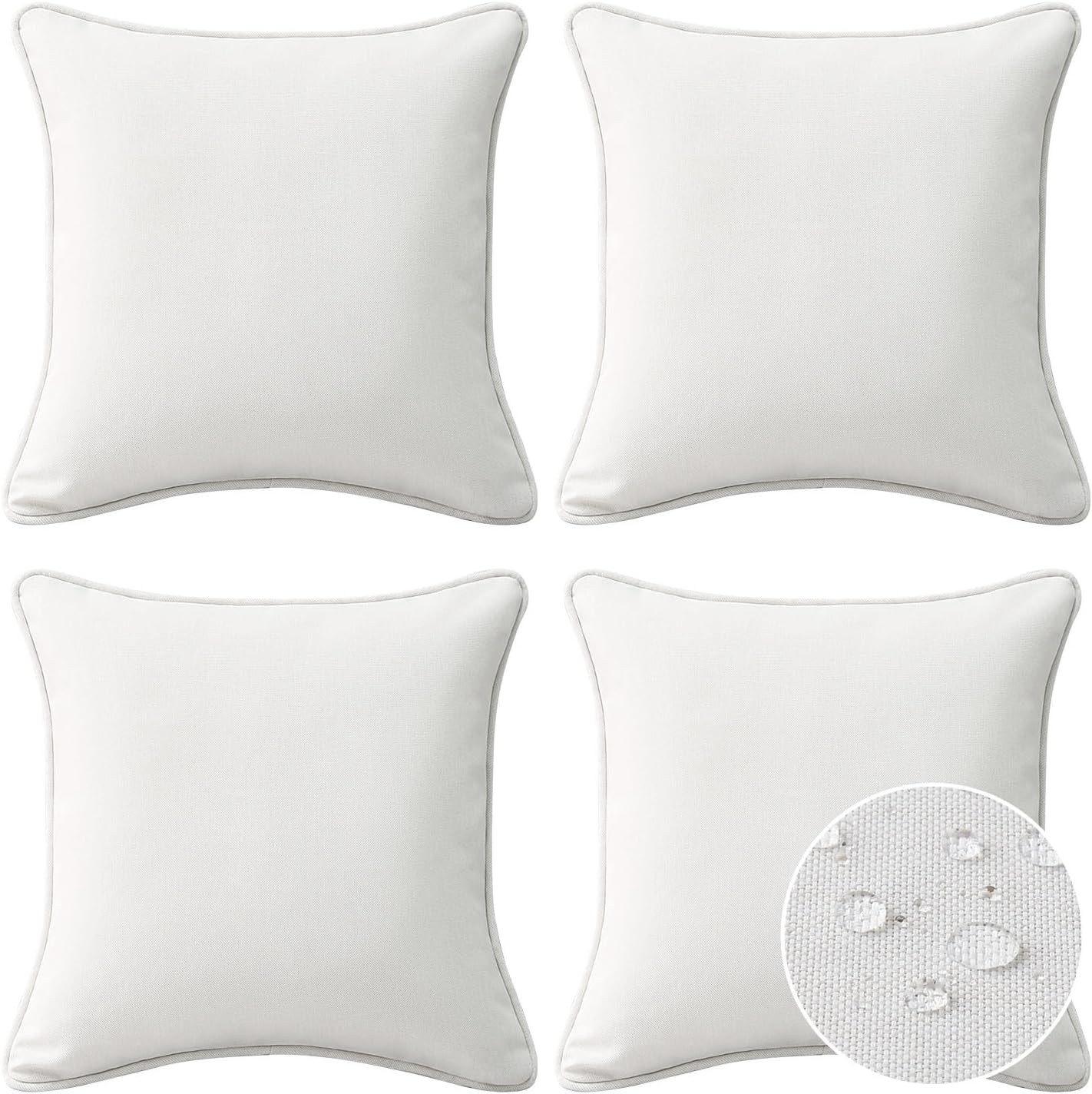 Decorative Outdoor Water Repellent Throw Pillows with Inserts, Set of 4, 20" x12" Pillows for Patio, Backyard, Bed, Couch, and Patio Furniture, Seaweed Green