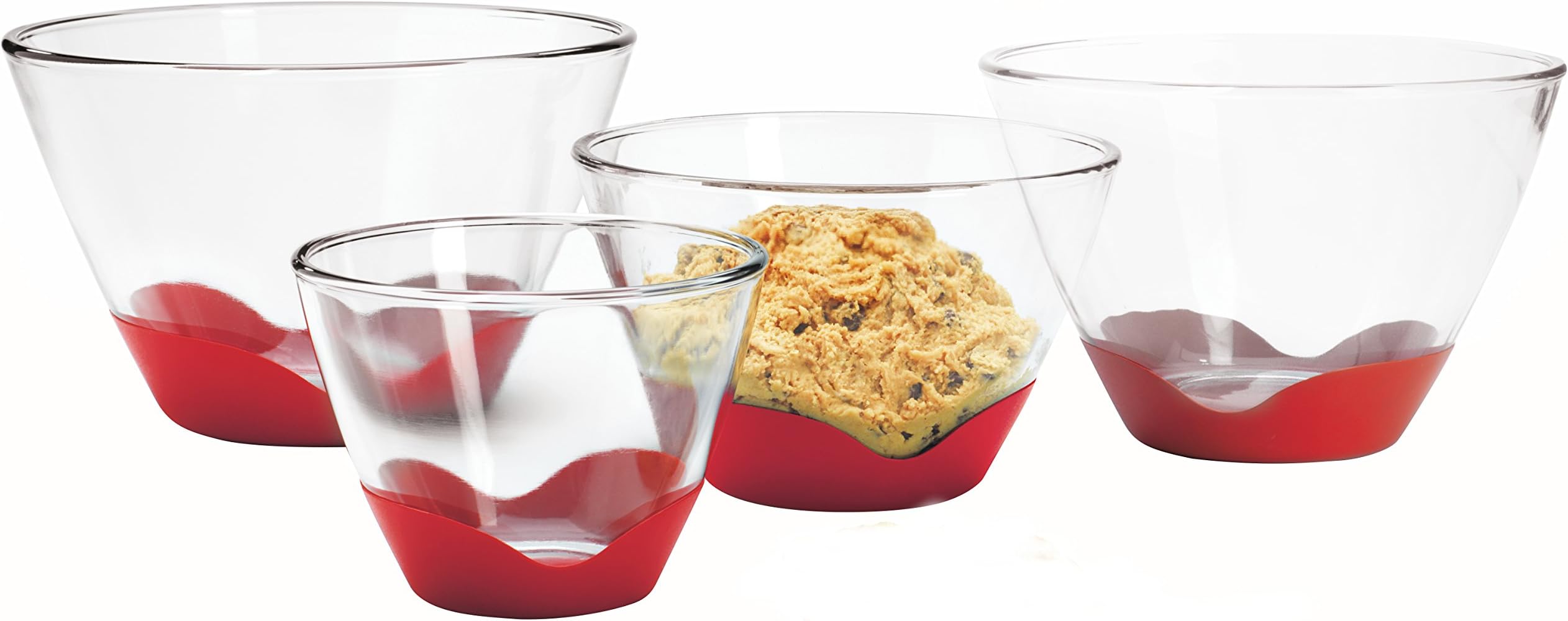 Anchor Hocking 4 Piece Splashproof Mixing Bowl Set with No-Slip Bases